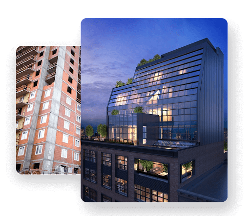 A building with many windows and a balcony